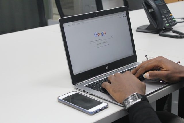 A man using Google browser.